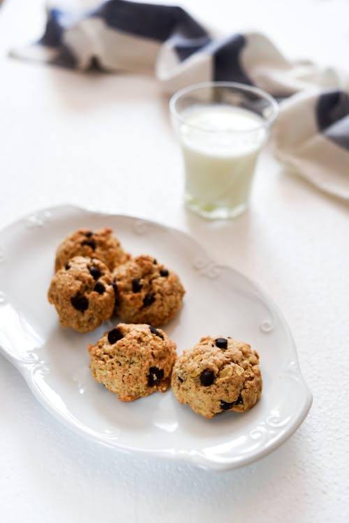 Free Cookies on White Ceramic Plate Stock Photo