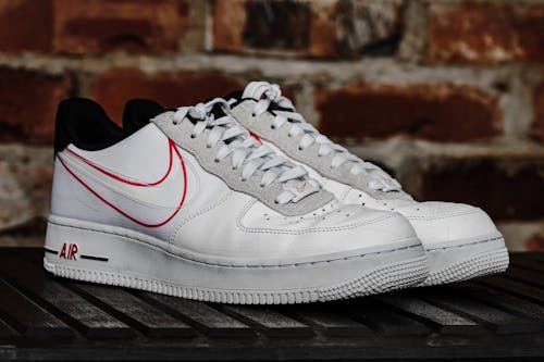 White and Red Nike Shoes