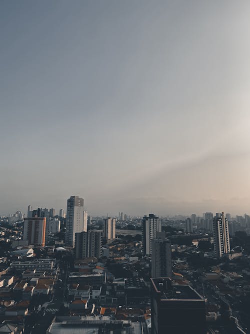 City Skyline Under White Sky