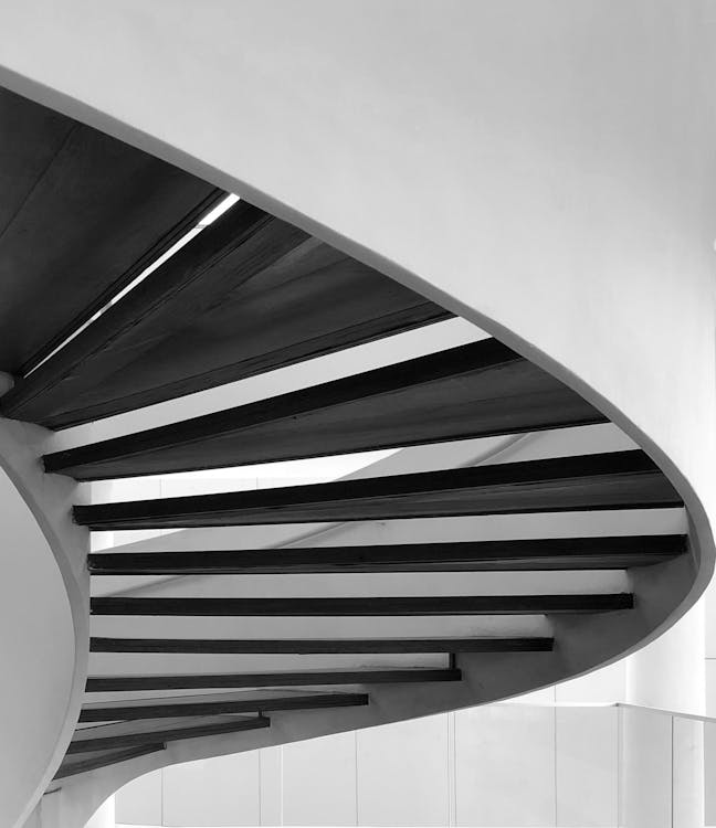 Black and White Spiral Staircase