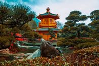 Pagoda Structure Surrounded by a Garden