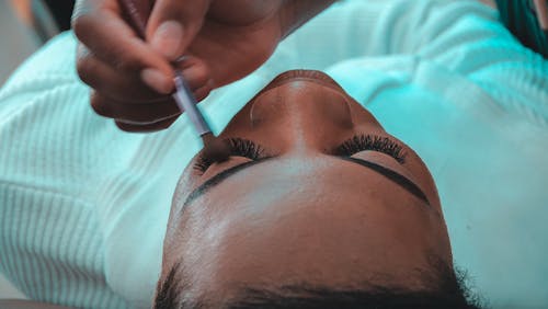 Beautiful Woman During Makeup Session