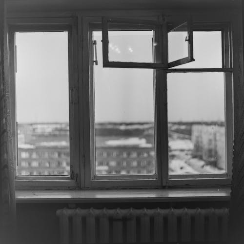 Monochrome Photo of a Window