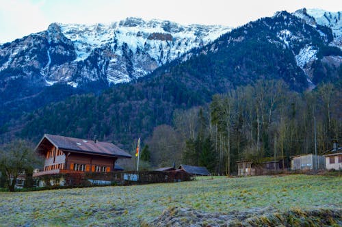 Photos gratuites de alpin, exploitation agricole, maison en bois