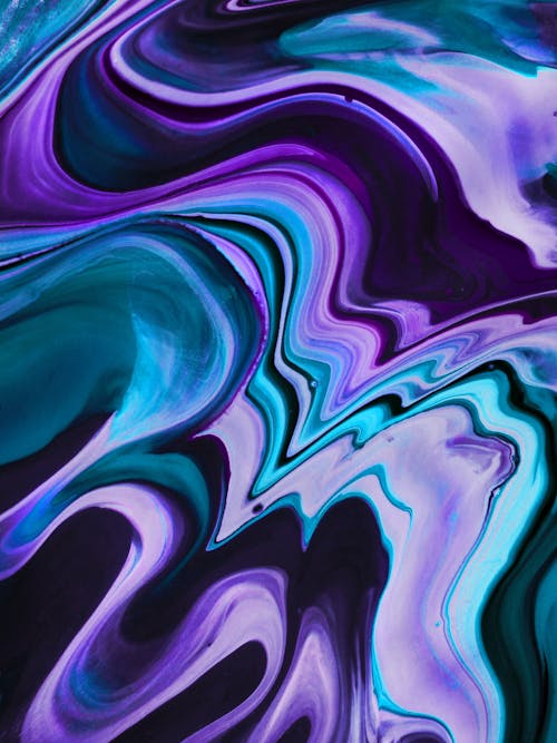 Purple and Blue Abstract Painting