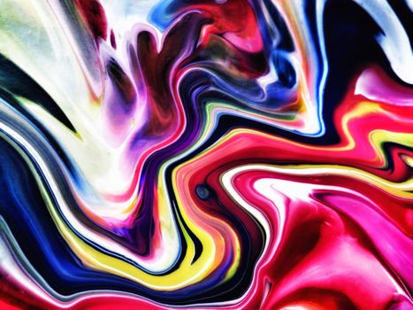 Dynamic and colorful abstract art featuring vibrant fluid swirls creating a modern and artistic texture.