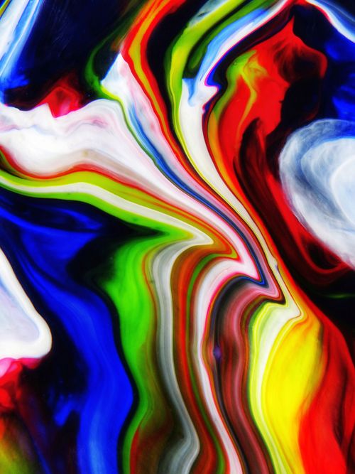 Free Dynamic and colorful abstract fluid art with swirling patterns creating a vivid visual experience. Stock Photo