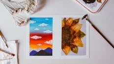 Flat Lay Photography of a Painting on White Surface