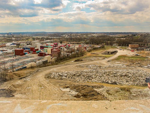 Free stock photo of cargo containers, construction, landscape