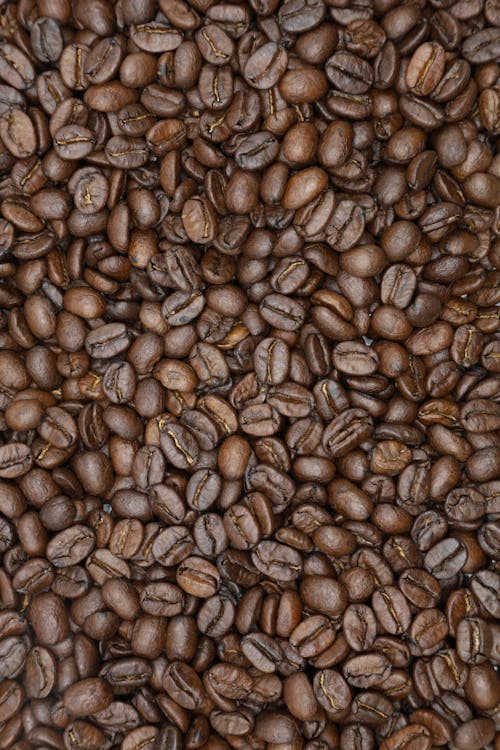 Overhead Shot of a Pile of Roasted Coffee Beans