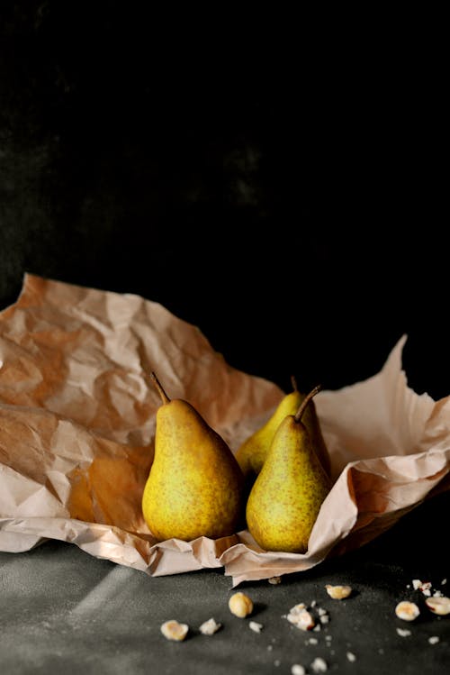 Free Yellow Fruit on the Brown Paper Stock Photo