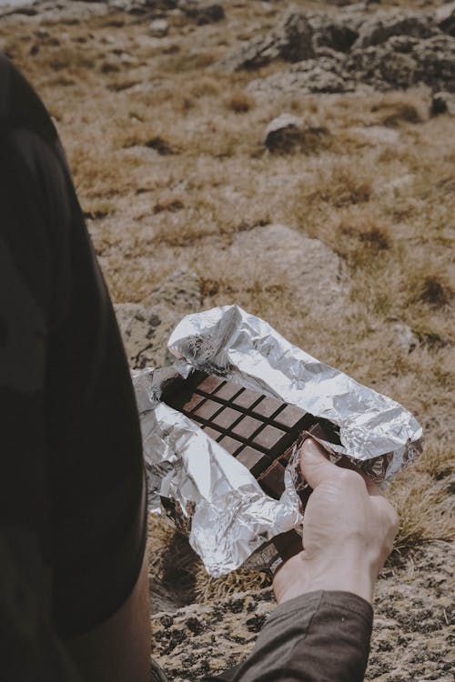 A Person Holding a Chocolate Bar