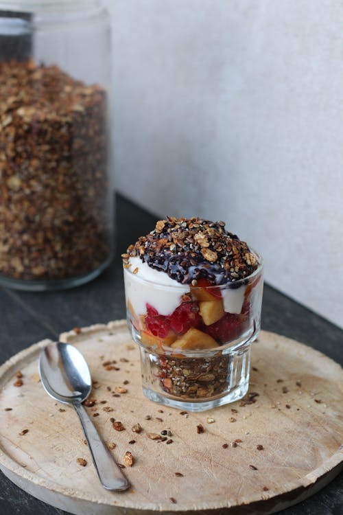 dikey atış, Gıda, granola içeren Ücretsiz stok fotoğraf