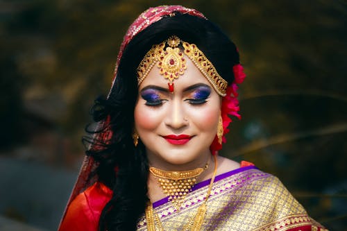 Woman in Red and White Hijab