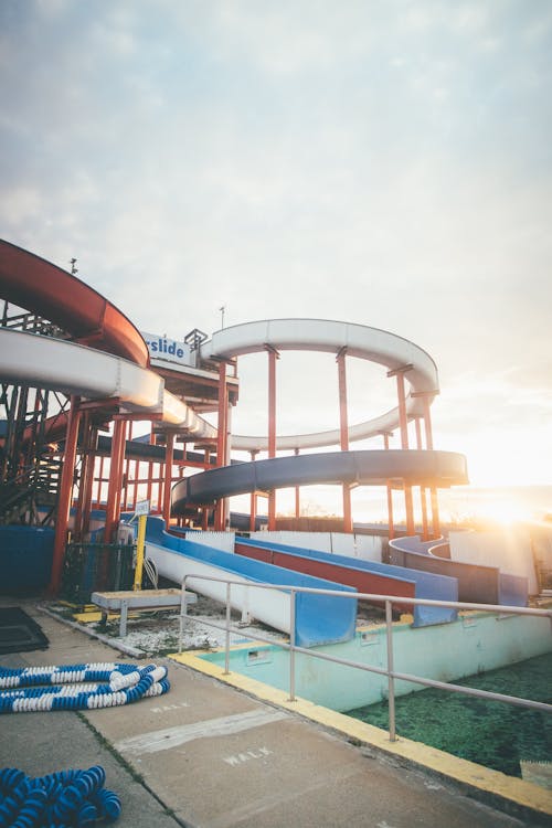 Colorful Swimming Pool Slides