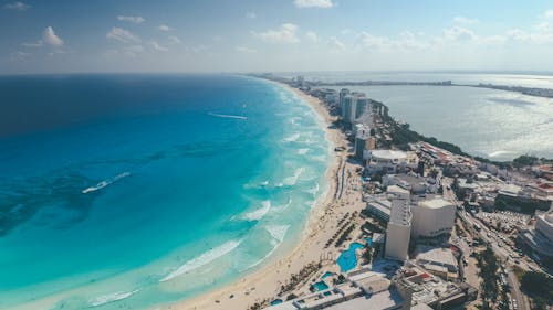 Aerial Shot of a Coastal City