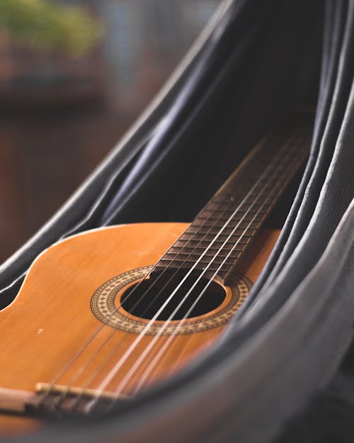 Close-Up Shot of a Guitar