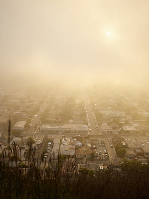 Free Cloudy sky over city in smoggy day Stock Photo