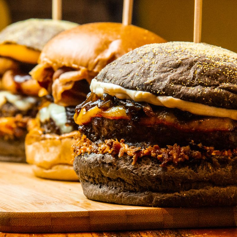 Korean Ganjang Beef Burgers with Shiitake Mushrooms