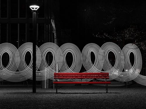 Free stock photo of alone, bench, city night Stock Photo