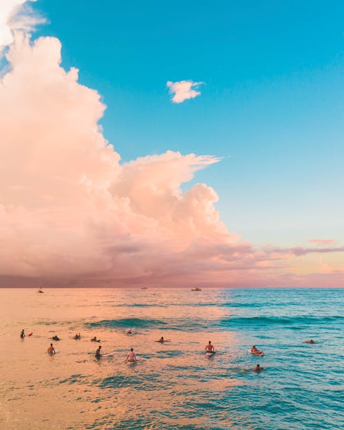 Free stock photo of beach sunset, beautiful sunset, blue Stock Photo