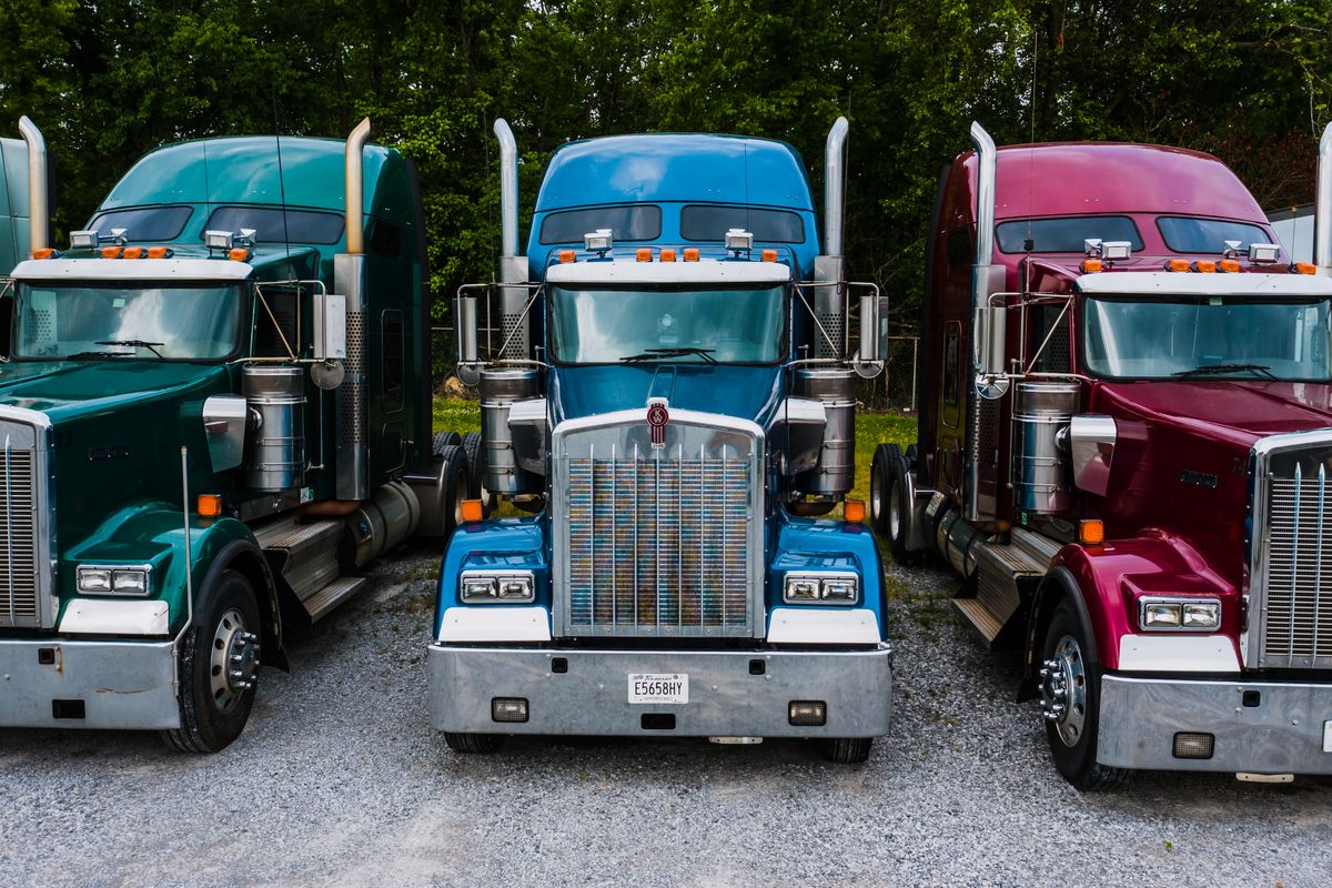 A line of commercial vehicles maintained on a fleet program