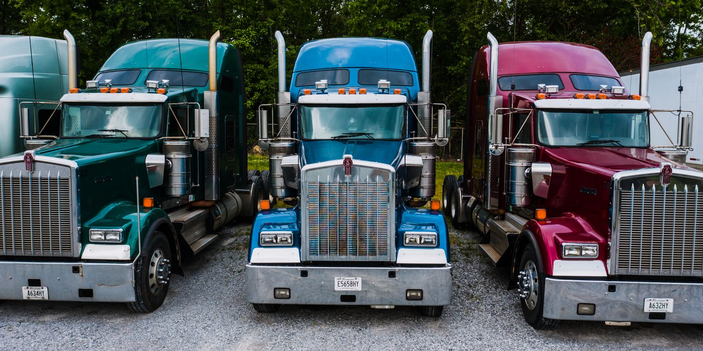 A line of commercial vehicles maintained on a fleet program