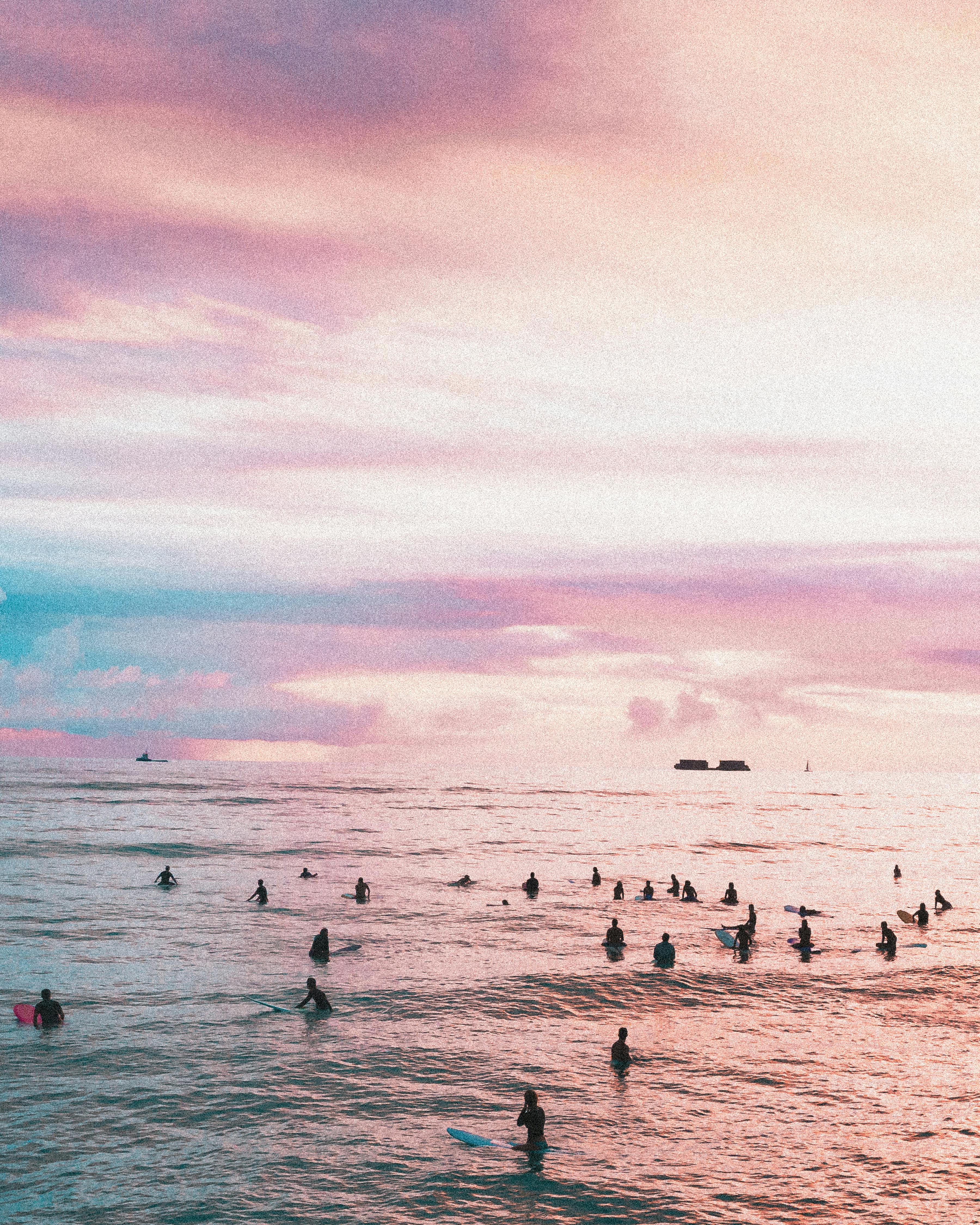 group of people on beach