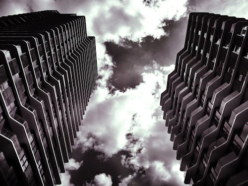 Worm's-eye View of Concrete Buildings