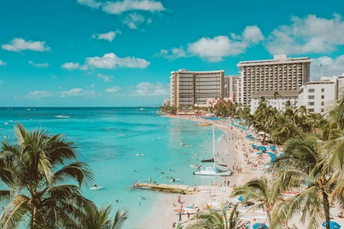 Kostnadsfri bild av beach goers, blå himmel, hawaii