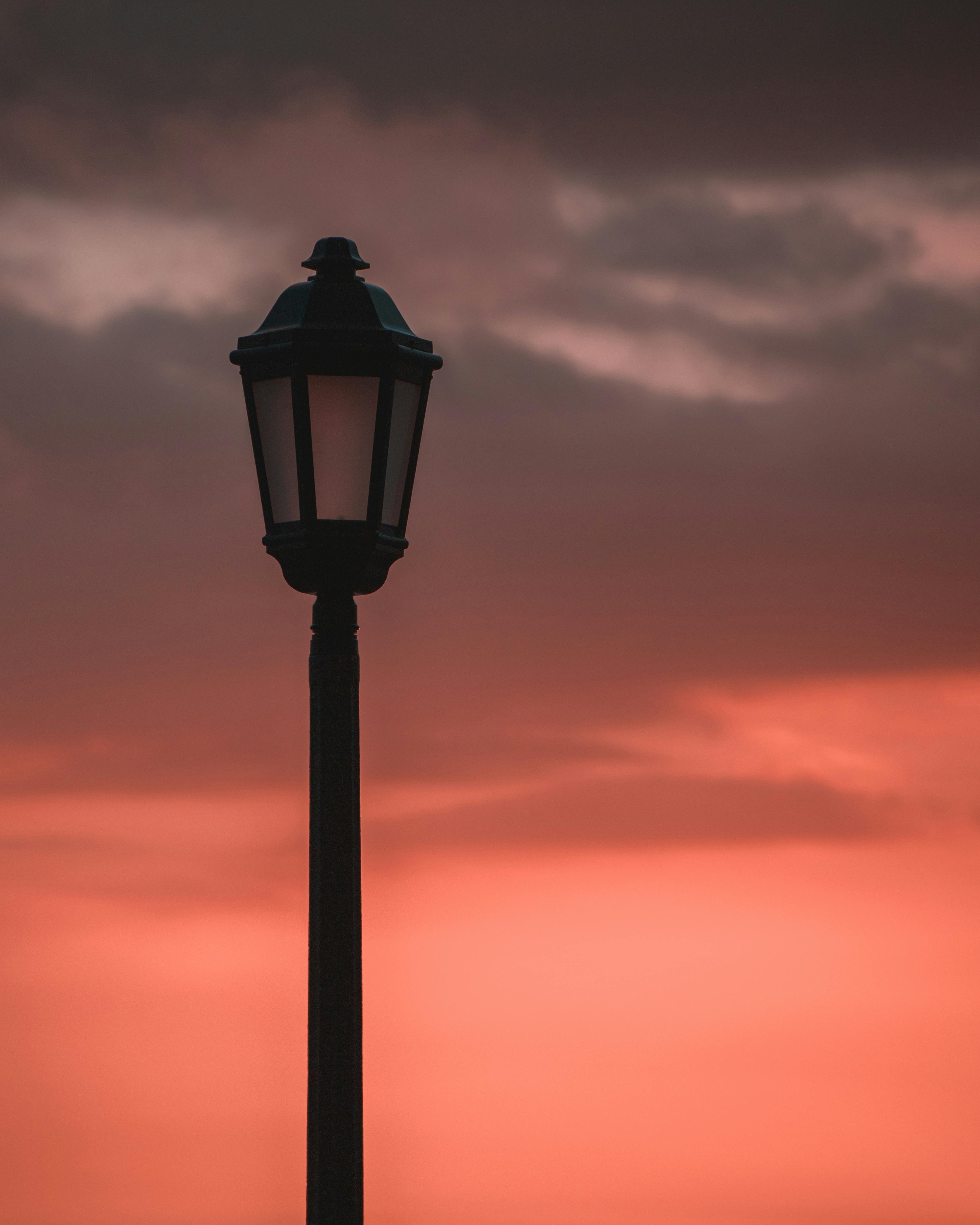 Black Street Lamp during Sunset · Free Stock Photo