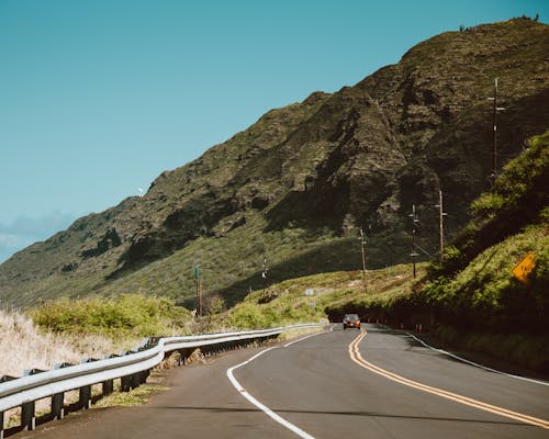 Green Mountain Beside the Asphalt Road