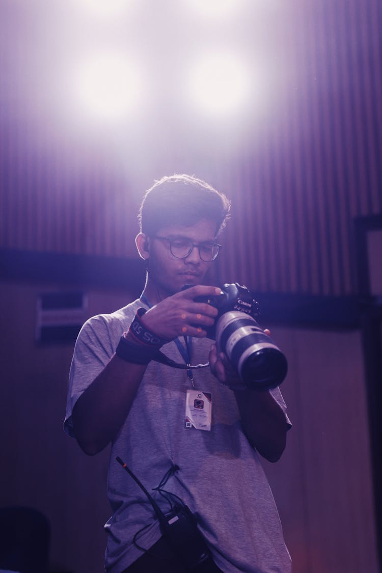 Journalist With Professional Photo Camera