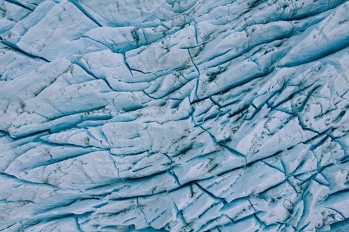 Free Detailed aerial shot of the stunning cracked surface of Perito Moreno Glacier in Argentina. Stock Photo