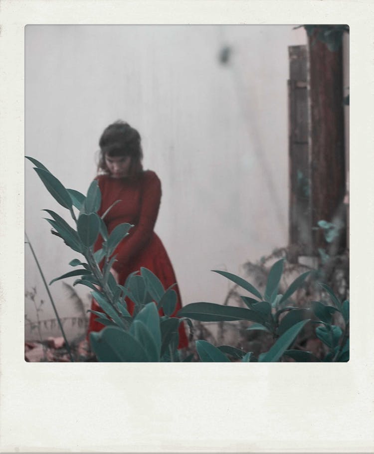 Retro Photo Of Woman In Garden