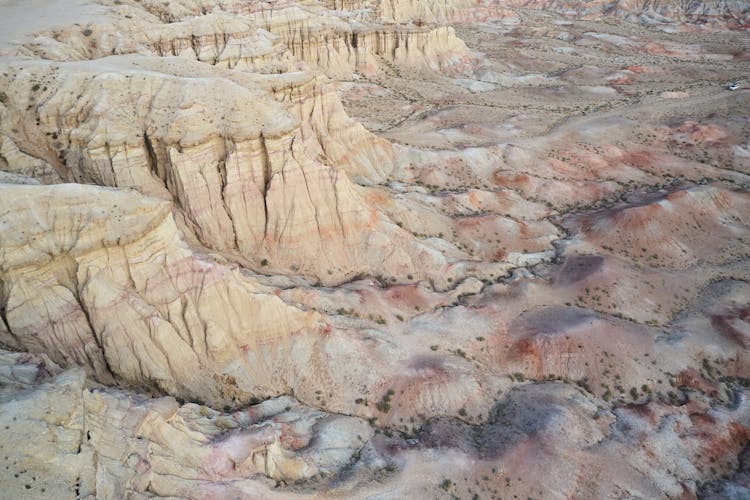 Aerial View Of Rocky Land In Mongolia