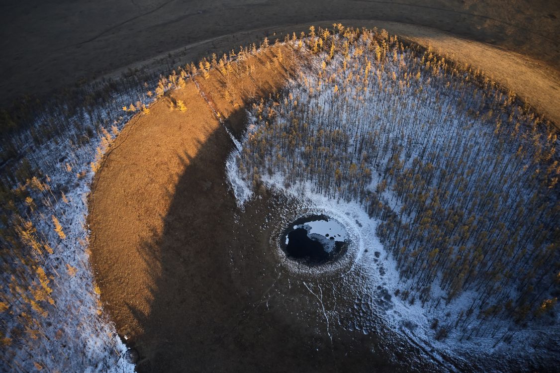 Small puddle in sand hollow in desert · Free Stock Photo