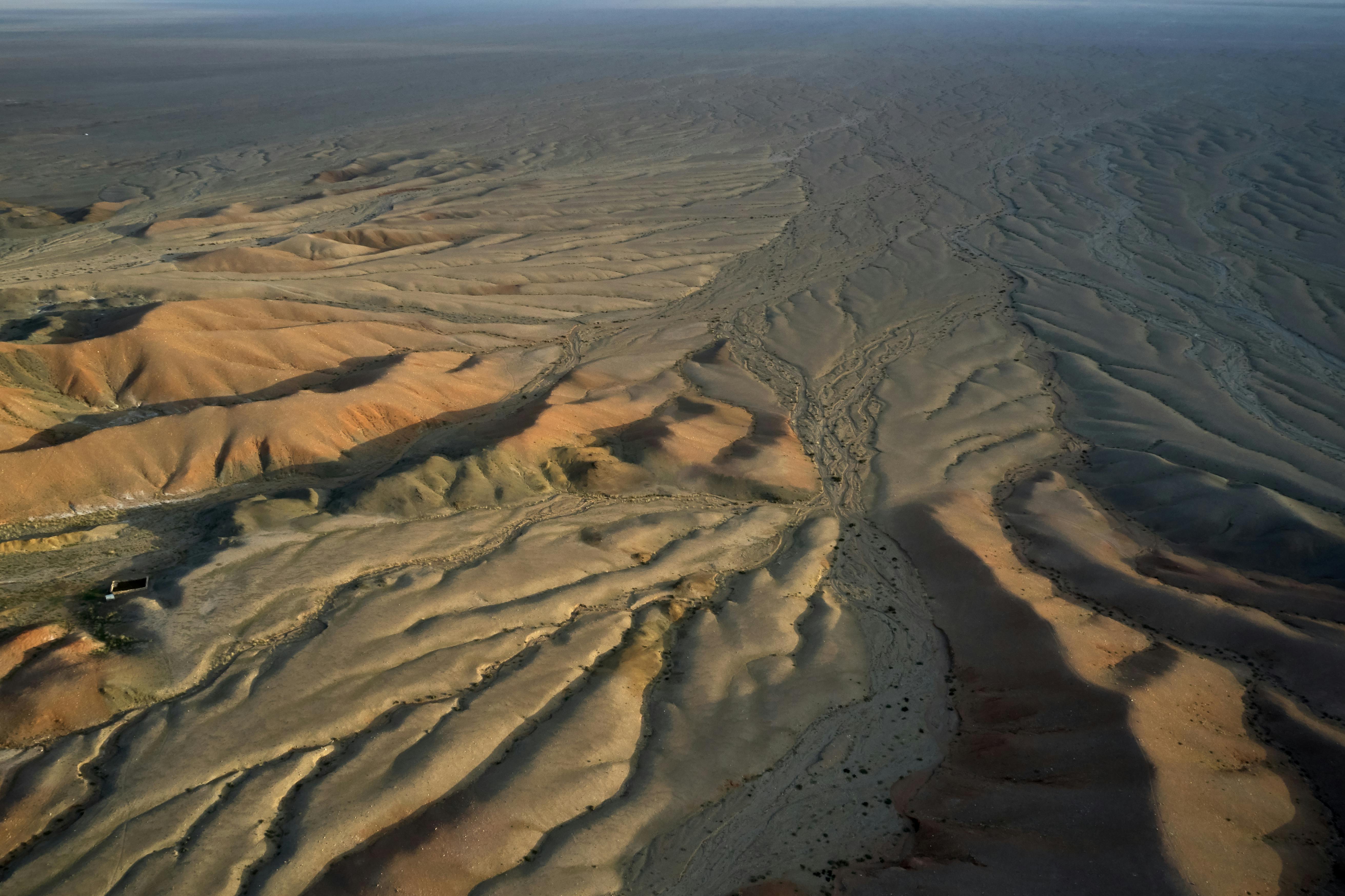 desert covered with dry brown sand