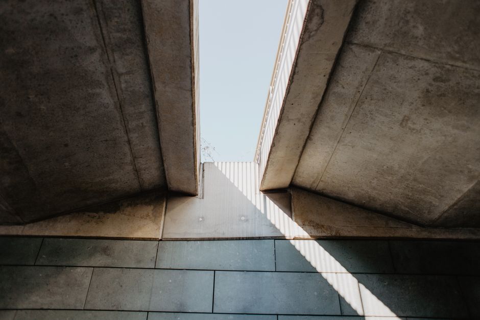 A modern concrete underpass structure in Lippstadt, Germany, showcasing architectural details.