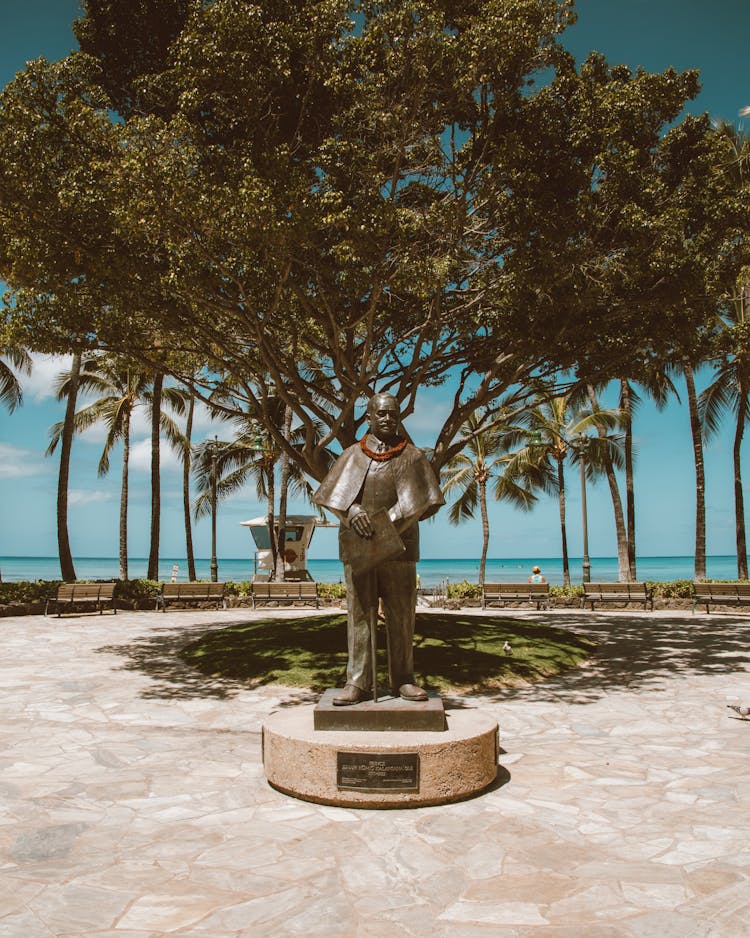 The Statue Of Prince Kuhio In Honolulu Hawaii