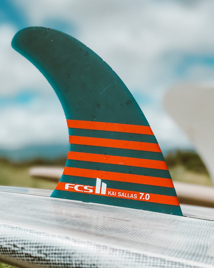 Striped Fin Of A Surfboard