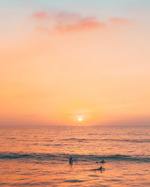 Scenic View of the Sunrise in the Sea