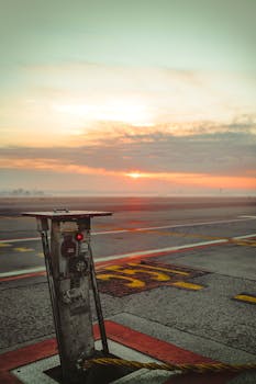 Asphalt empty spacious road located under evening sky full of clouds in summer day