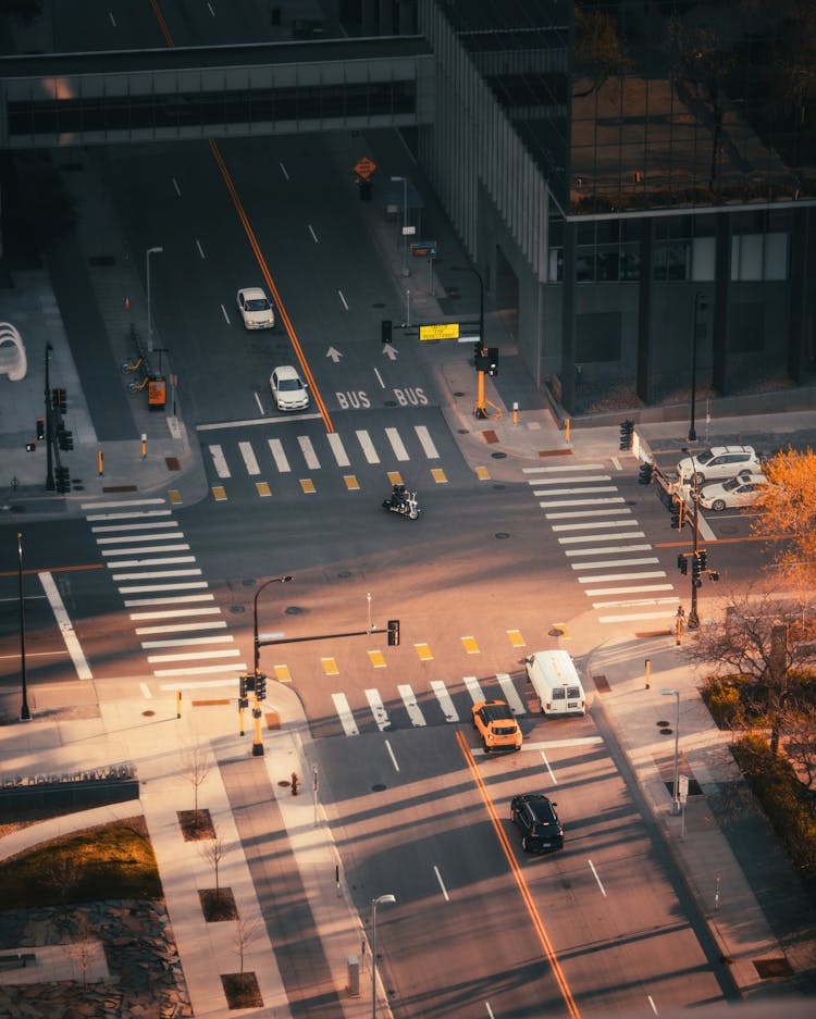 Busy Intersection During Rush Hour