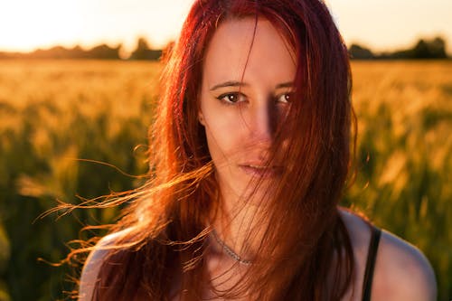 бесплатная Женщина на лугу зеленой травы Стоковое фото