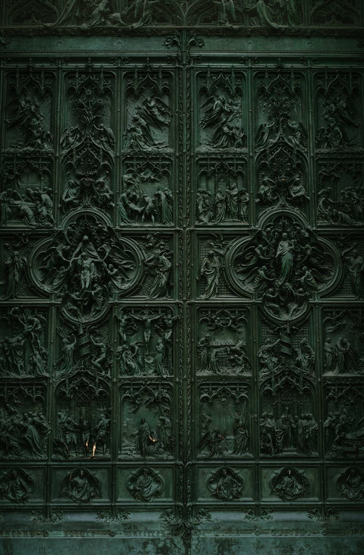 Splendid Bronze Door Of Milan Cathedral