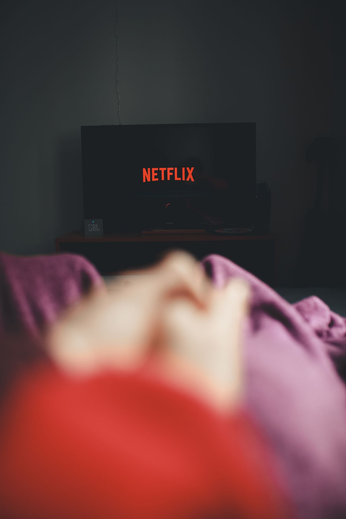 Relaxed television series viewing scene