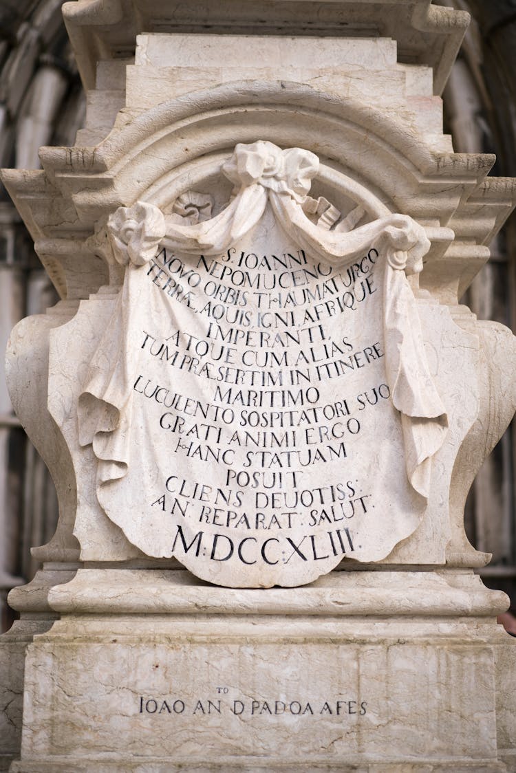 Part Of Pedestal Of Statue Of St John Of Nepomuk