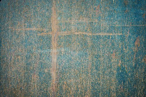 Free Top view of painted weathered surface with damaged patterns and scratches as abstract background Stock Photo