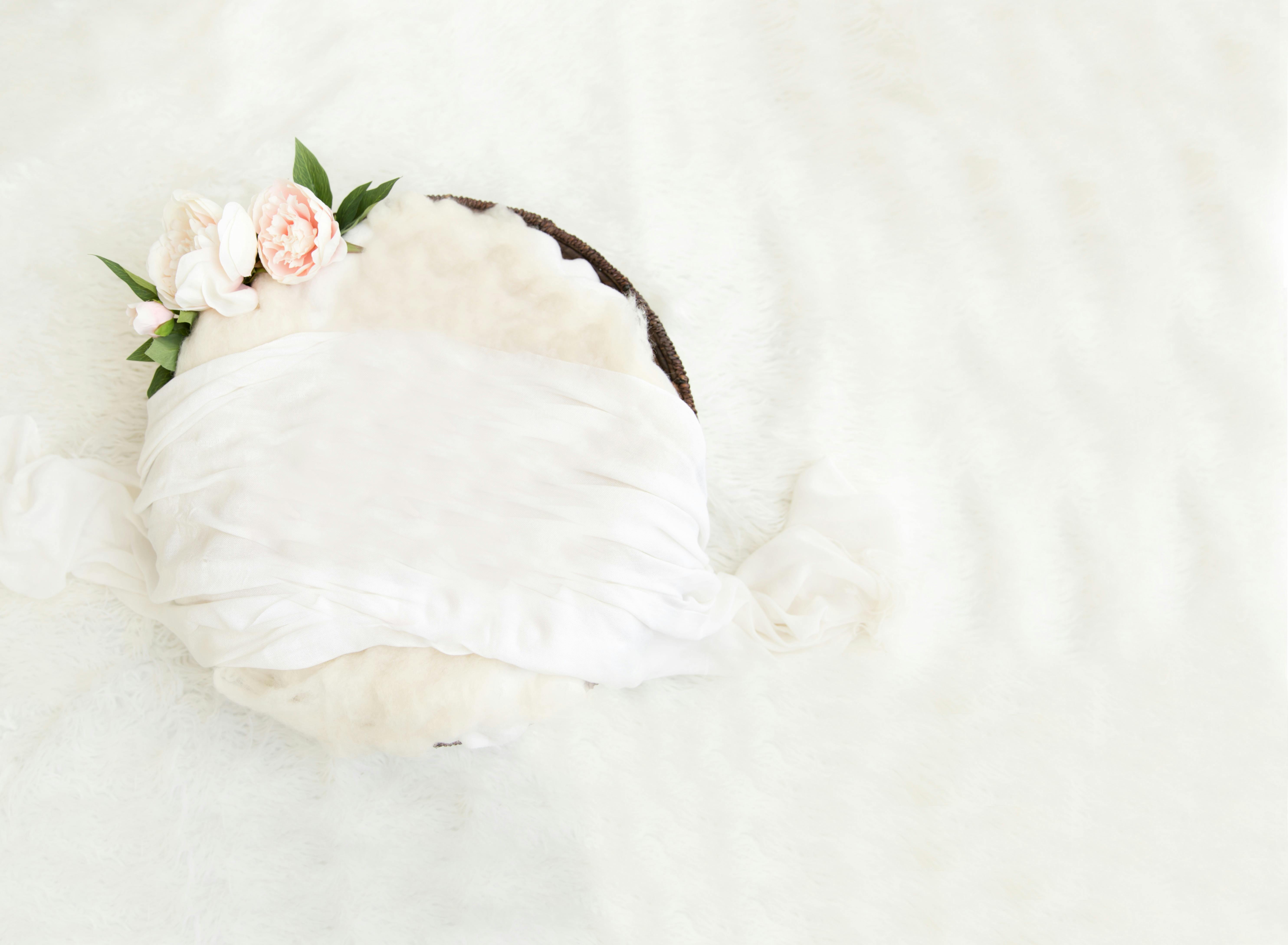 Free stock photo of baby, backdrop for newborn, basket